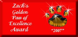 Zachs Golden Paw of Excellence Award